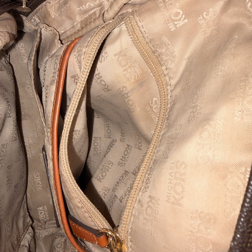 Michael Kors Signature Brown Backpack - Picture 9 of 11